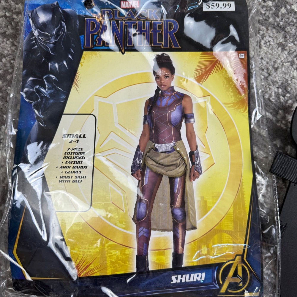 Marvel Shuri Black Panther Costume Women Small 2-4 Superhero Jumpsuit Cosplay